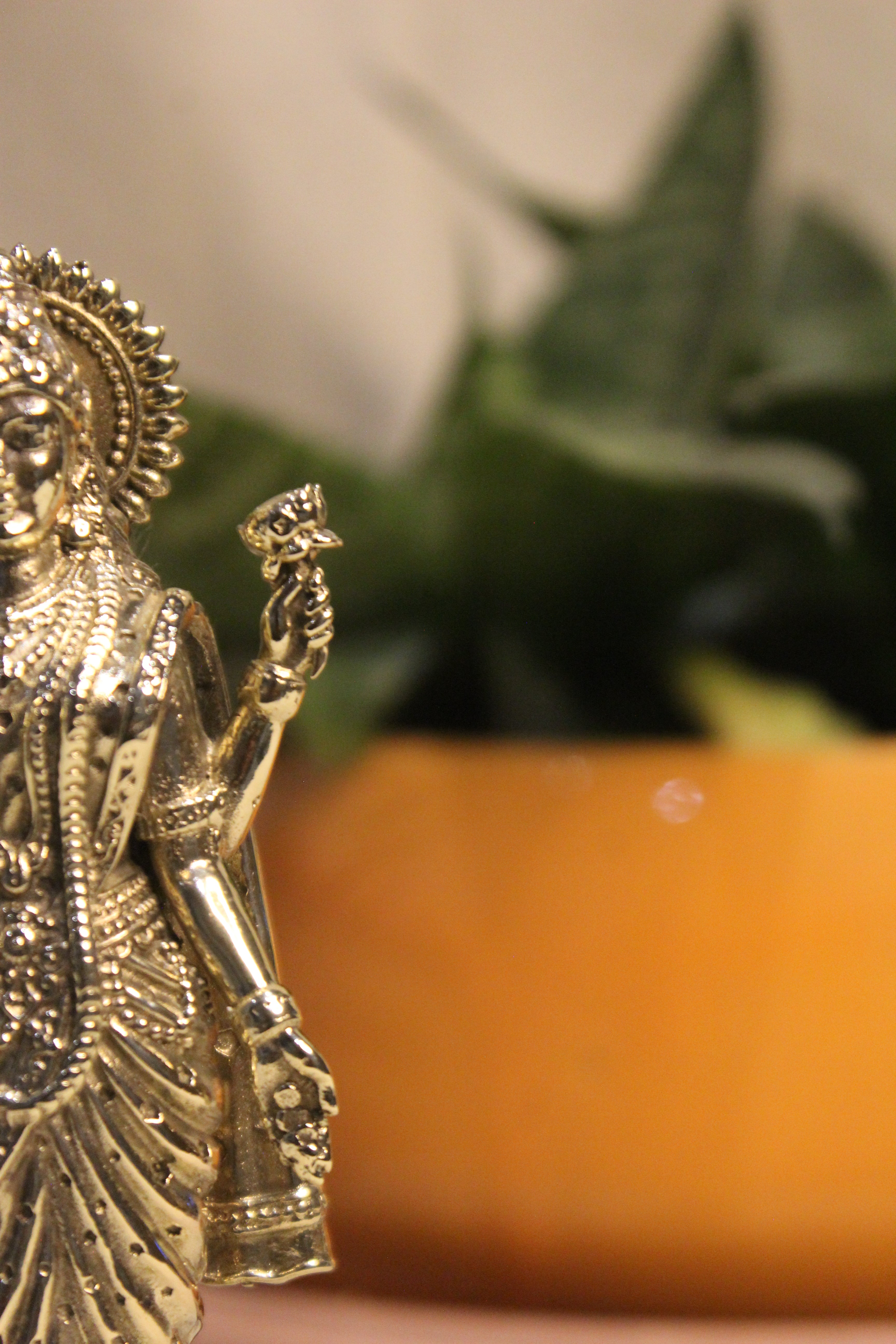 Goddess Laxmi Standing Murti In Brass - 5"